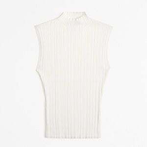 Abercrombie Ribbed Mock Neck Tank in Cream